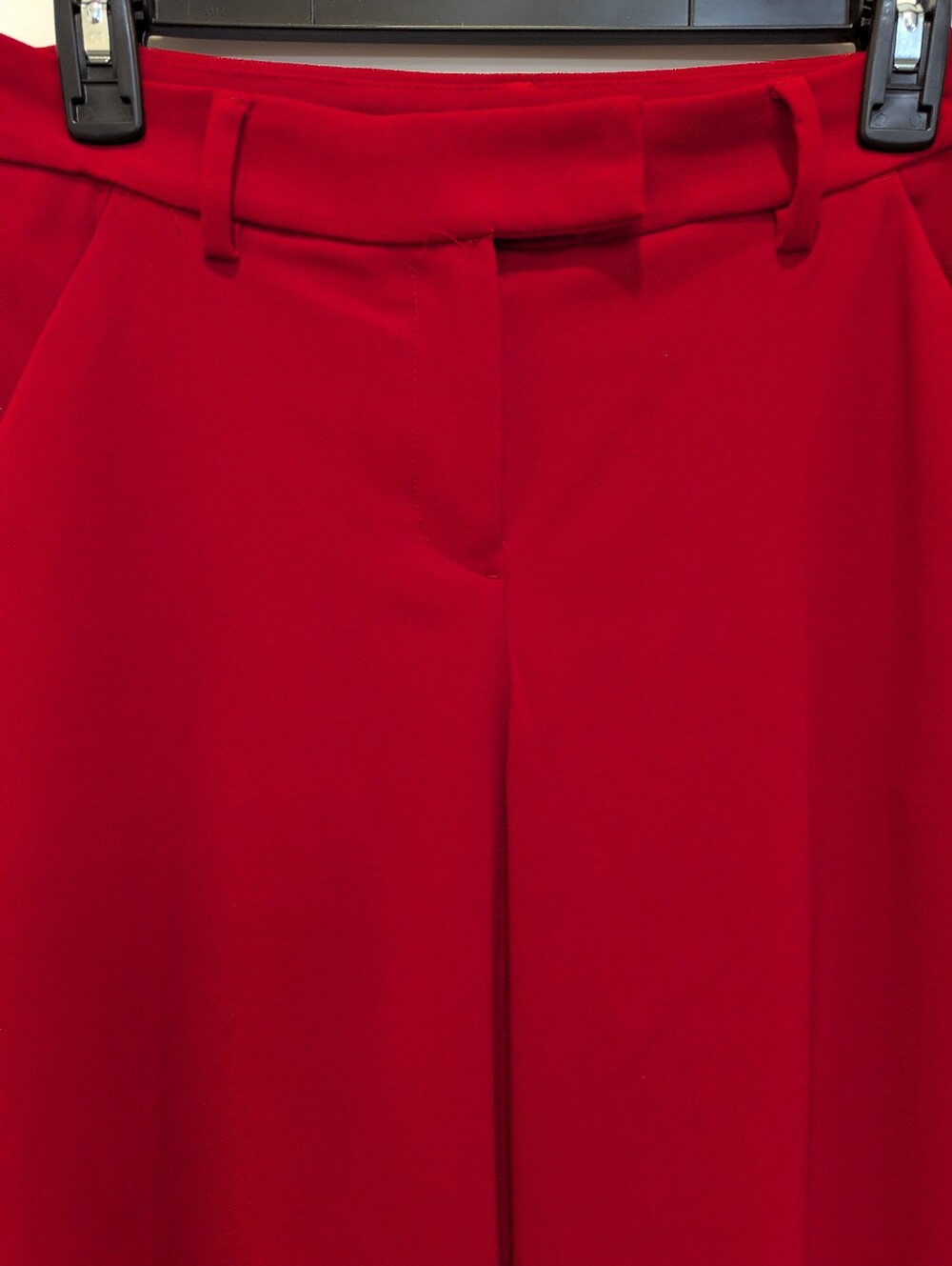 Express Editor Relaxed Trouser Mid Rise Slim Flare Red Pants Size 2 - Picture 3 of 11
